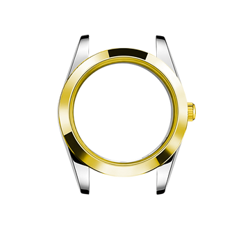 Boîtier Contour Lisse Argent et Or Jaune